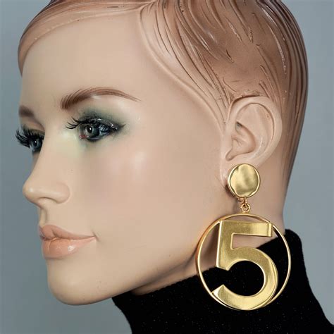 large Chanel inspired earrings